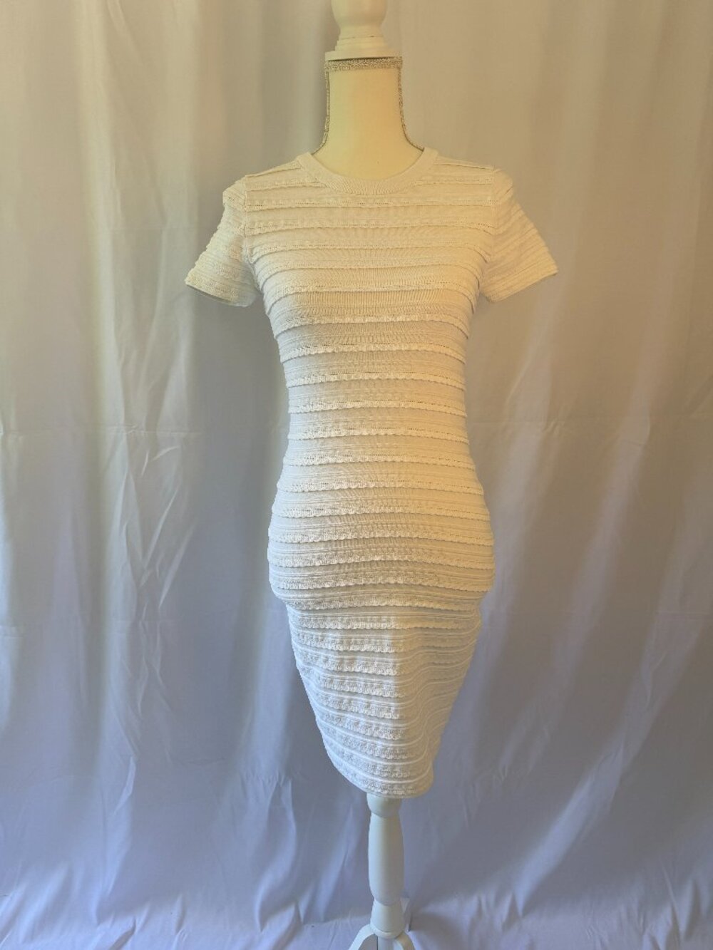 Michael Kors White ruffle Body con dress